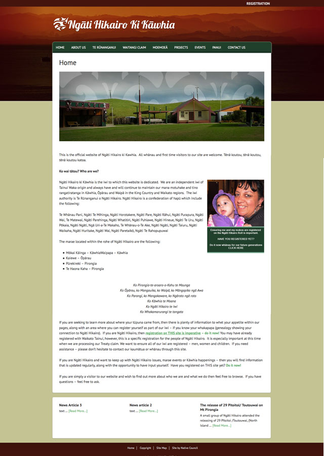 Ngati Hikairo website