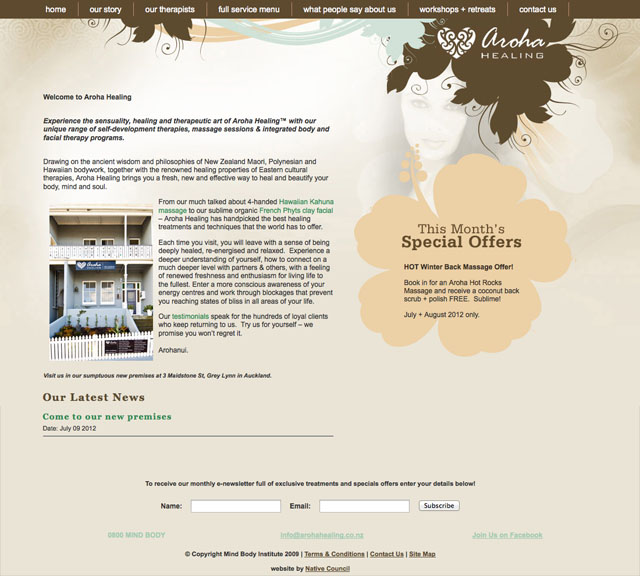 aroha-healing-website